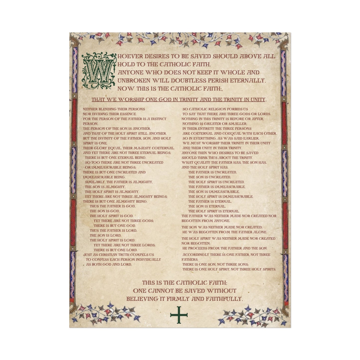 Poster - Athanasian Creed 1/2