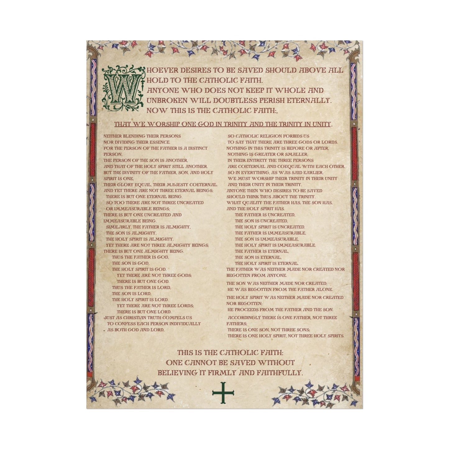 Poster - Athanasian Creed 1/2