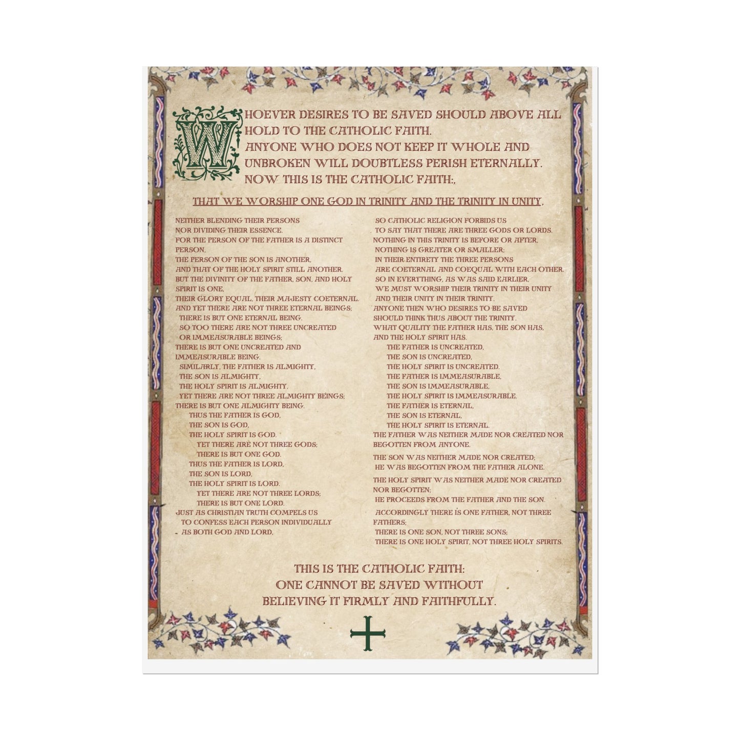 Poster - Athanasian Creed 1/2