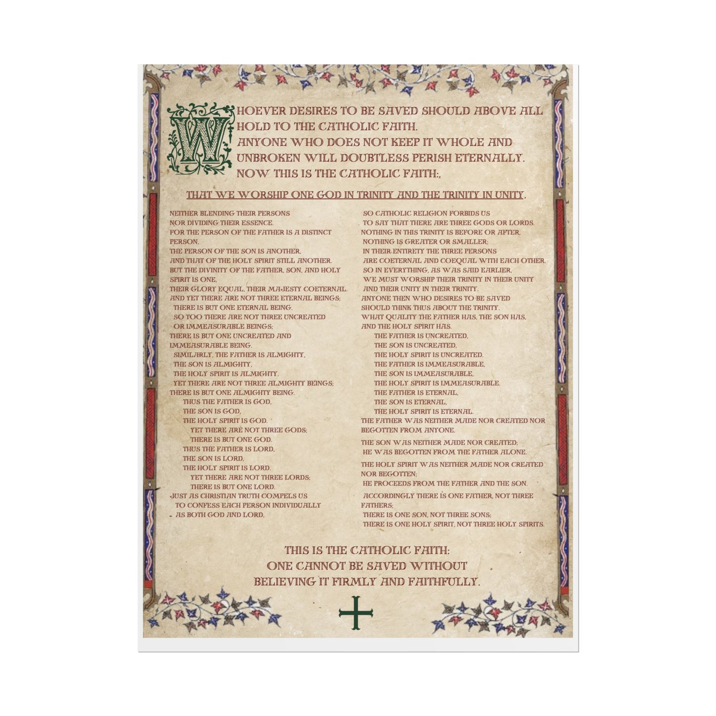 Poster - Athanasian Creed 1/2